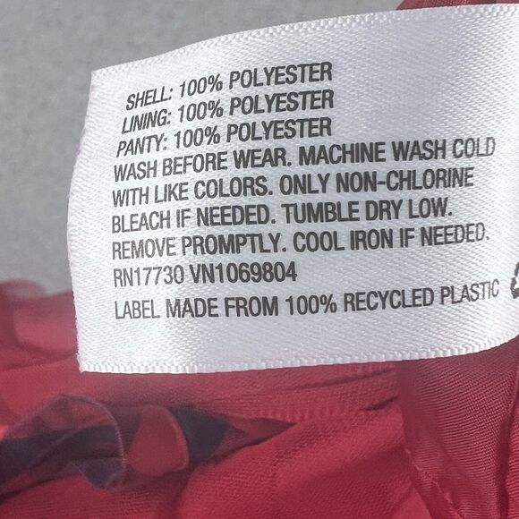 Cat and Jack Baby Dress 6-9 Months Red Check Plaid Ruffle Lined Gown Party - Picture 12 of 13